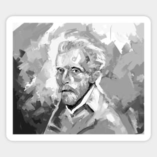 Van Gogh Black and White Sticker